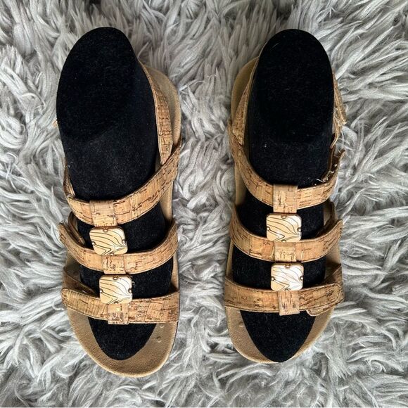 Vionic Amber tan cork style slingback strappy sandals women’s shoe size 7 - Picture 3 of 11